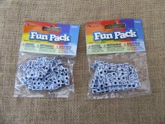 (image for) 12Sheets x 85Pcs Cube White Alphabet Letter Beads 6x6mm