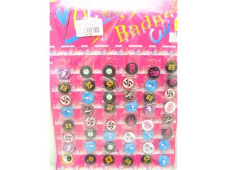 (image for) 210 X 30mm Assorted Sign Vogue Button Pin Badges