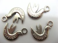 100 Alloy Pigeon Pendants Charms Jewelry Finding