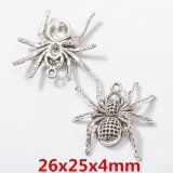 50Pcs Spider Beads Pendants Charms Jewelry Finding 26x25x4mm