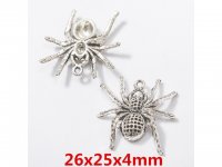 50Pcs Spider Beads Pendants Charms Jewelry Finding 26x25x4mm