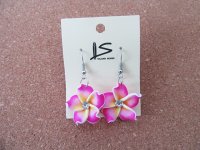 12Pair Clay Frangipani Flower Earring Dangle Jewellery Mixed