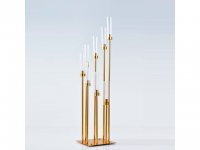 1Set 8 Arm S Design Golden Pillar Candelabra Home Party Wedding
