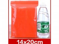 100Pcs Red Resealable Zip Lock Plastic Bag Privacy Pouch 20x14cm