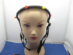 1Piece New Child Costume Black Wig Headband Wig Braided Hairband