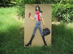 1Pc Wrought Iron Wall Art Hanging Mural Modern Girl Design