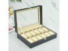 1X New Black Watch Storage 12 Compartment Display Case w/ Cover 1X New Black Watch Storage 12 Compartment Display Case w/ Cover