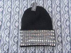1X Shiny Diamond Black Knit Warm Beanie Hat Winter Warm Cap 1X Shiny Diamond Black Knit Warm Beanie Hat Winter Warm Cap