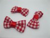 200X Red Grid Bowknot Bow Tie Decorative Applique Embellishments