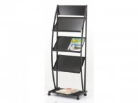 1X Black 3 Tiers Trayer Brochure Book Magazine Display Rack