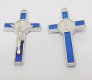 50X Enamel Blue Cross Pendant Jewellery Finding 3.8x2x0.5cm