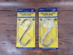 6Pkts x 3Pcs Heavy S-Shaped Pot Rack Hooks 15cm Long 6Pkts x 3Pcs Heavy S-Shaped Pot Rack Hooks 15cm Long