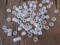 1200Pcs White AB Color Barrel Beads Pony Beads 8x6mm