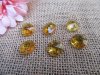 100 Golden Faceted Double-Hole Suncatcher Beads 14mm