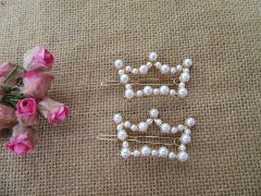 1Pc Pearl Bead Crown Shape Hair Clip Hair Decor Accessories 1Pc Pearl Bead Crown Shape Hair Clip Hair Decor Accessories