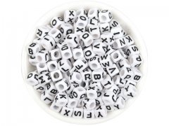 500g White & Black Alphabet Letter Cube Beads 5mm 500g White & Black Alphabet Letter Cube Beads 5mm