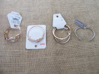 12Pkts Fashion Rhinestone Bangles Bracelets 55-70mm Dia. Assorte