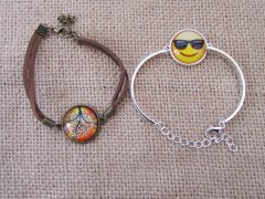 30Pcs Leather Bracelet Metal Bangles Assorted