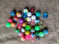 100Pcs New Various Design Rubber Bouncing Balls 27mm