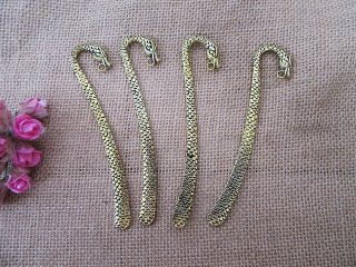 10Pcs Golden Dragon Design Carved Hook Metal Bookmarks