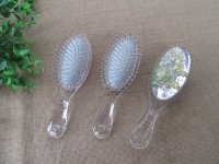 12Pcs Clear Brush Comb Hair Brush Crytal Comb Sequined Back