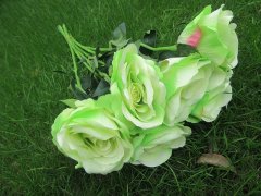 6Pcs Green Rose Artificial Flower Wedding Bouquet Party Decor 6Pcs Green Rose Artificial Flower Wedding Bouquet Party Decor