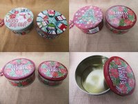 1Set x 2Pcs Christmas Theme Empty Tins Candy Box Cookie Gift Sto