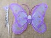 4Sets x 2Pcs Butterfly Fairy Wing Girls Costume Fairy Wands