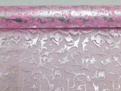 4x1Roll Pink Flower Organza Ribbon 49cm Wide for Craft