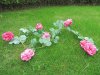 4Pcs Pink 7 Flower Head Artificial Peony Leaf Garland Vine Strin