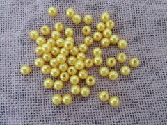 1000 Yellow 8mm Round Simulate Pearl Beads