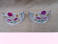 12 Silver Rhinestone Dress Up Tiaras Fancy Dress Head Piece 13cm