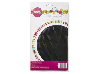 4X Black Honeycomb Balls Tissue Paper Pom Poms Party Lantern