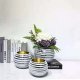 6Pc Silver Cylinder Glass Table Flower Vases 14cm High