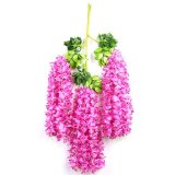 12Pc Pink Artificial Silk Hanging Flower Garland Vine Wisteria