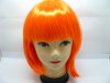 4Pcs Bobo Head Style Neat Bang Short Straight Cosplay Wig Orange