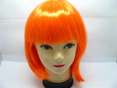 1Pc Bobo Head Style Neat Bang Short Straight Cosplay Wig Orange