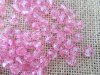 491Grams (2100Pcs) Pink Plastic Round Facted Beads 8mm