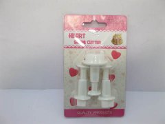 1Set X 3Pcs Heart Plunger Cutter Cake Cookies Decorating Mould
