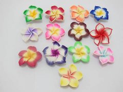 20 New Fimo Bead Frangipani Jewellery Finding 3.2cm Mixed