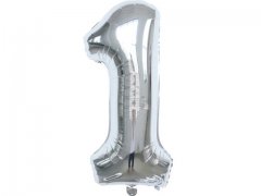 6Pcs Silver Numbers 1 Air-Filled Foil Balloons Party Decor 6Pcs Silver Numbers 1 Air-Filled Foil Balloons Party Decor
