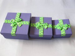 1Set 3in1 Polka Dotted Ribbon Gift Boxes - Purple 1Set 3in1 Polka Dotted Ribbon Gift Boxes - Purple