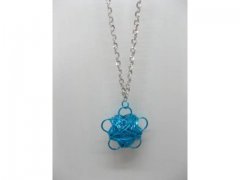 5X Chain Necklaces w/Blue Flower Pendant Iron Art 5X Chain Necklaces w/Blue Flower Pendant Iron Art