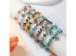 6Pcs Various Elastic Stone Bracelet w/Butterfly Charm