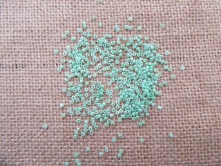 7Pkts X 400Pcs Light Green Glass Seed Beads 3mm
