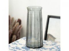 24Pcs Cylinder Grey Glass Table Flower Vases 25cm High