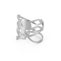 10Pcs Unisex RPG Style Skull Ring Stainless Steel Ring