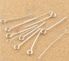 250gram(3000Pcs) Silver Plated Eye Pins Jewelry Finding 20mm
