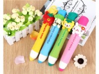 4Pcs Colorful Funny Pencil Shape Pencil Case Zipper Bag for Kids
