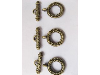 100Sets Antique Beonze Jewelry Finding Toggle Clasps 15x20mm